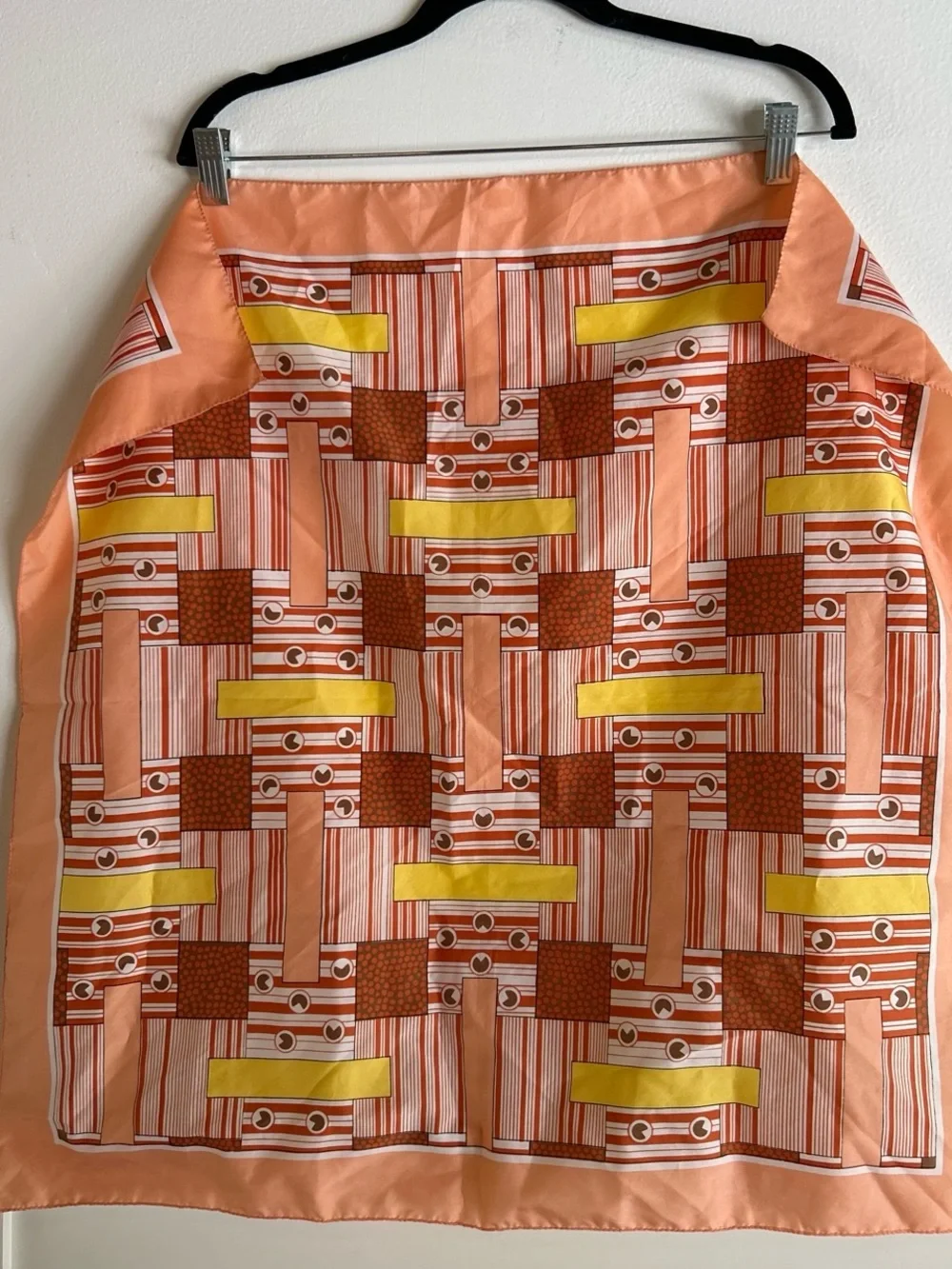 Vintage Peach Geometric Print Scarf
